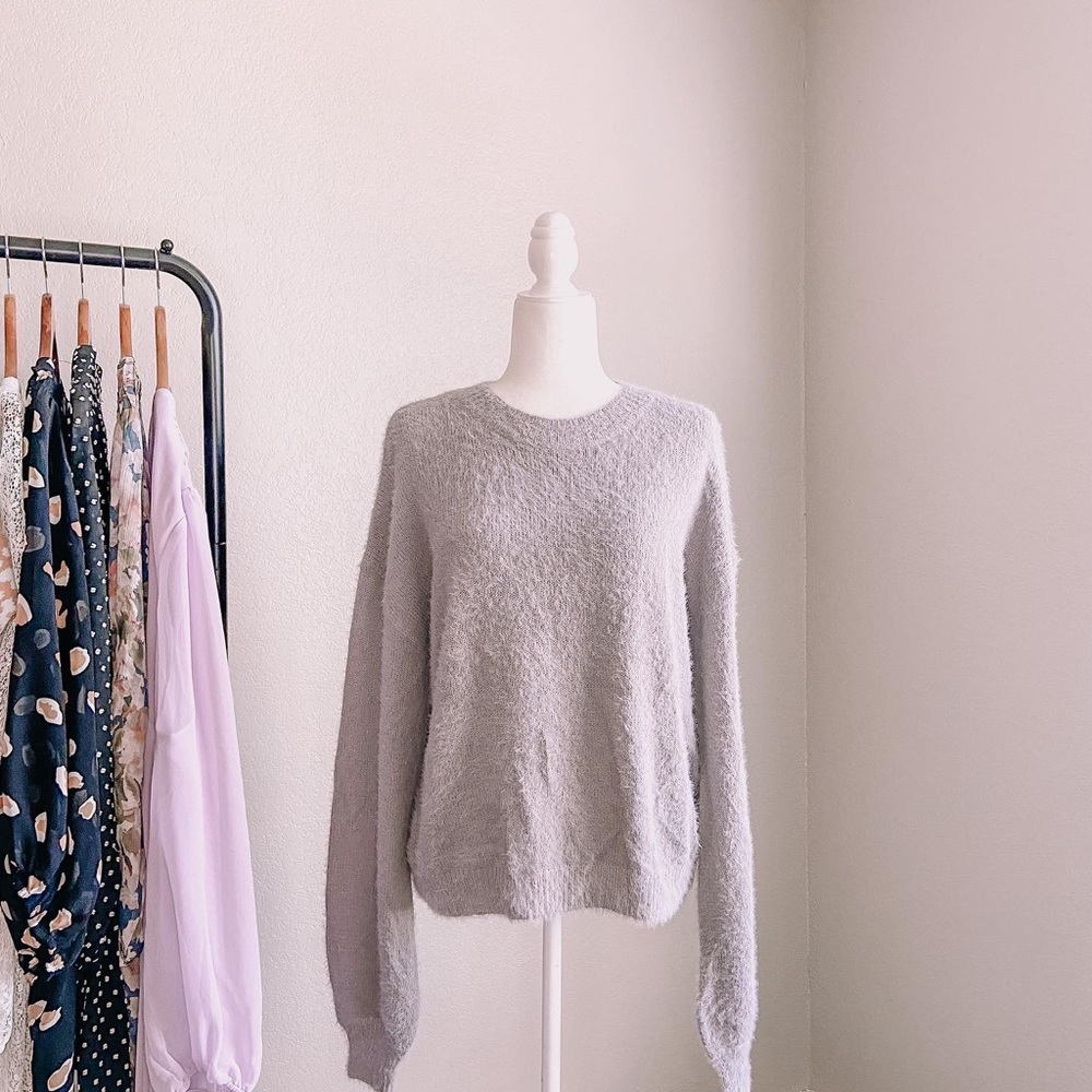 NASTY GAL Lavender Fuzzy Sweater MEDIUM